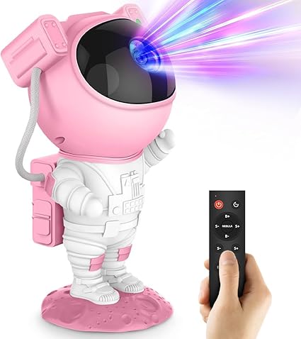 Rosa astronaut lampa AceGamer Pink Edition. Den populära virala 'Kawaii' stjärnprojektorn i rosa, idealisk för gaming room och personlig inredning för flickrum