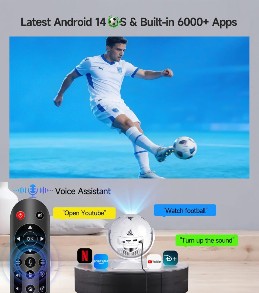 Fjärrkontroll till Magcubic projektor för enkel styrning av SVT Play och TV4 Play.